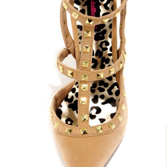 Dollhouse Nude studded T-Strap - Picture 2 of 2